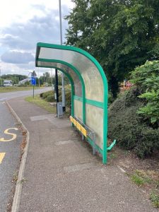 Bus shelter before refurbishment