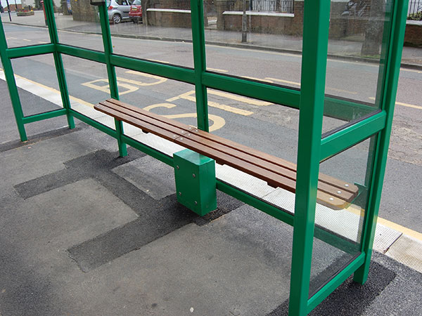 Bus Shelter Wooden Seat